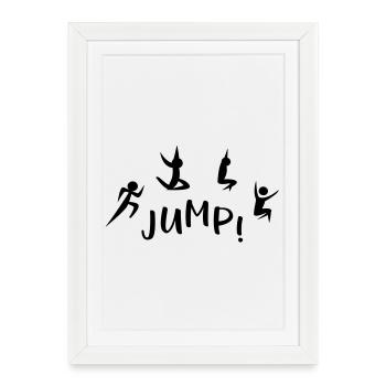 Saut en longueur - Affiche encadrée (27 × 37 cm) - blanc - Devant