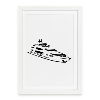 motoryacht - Affiche encadrée (27 × 37 cm) - blanc - Devant