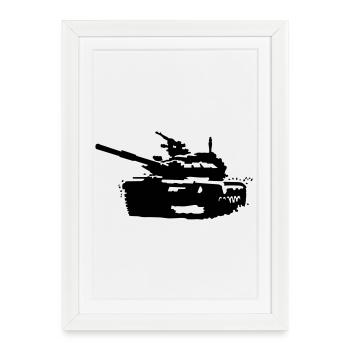 Tank T-90 - Framed poster (27 × 37 cm) - white - Front