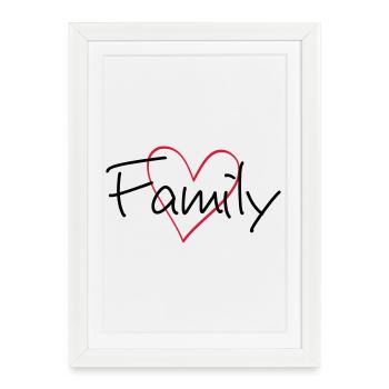 Cadeau de famille d'amitié de coeur de famille - Affiche encadrée (27 × 37 cm) - blanc - Devant
