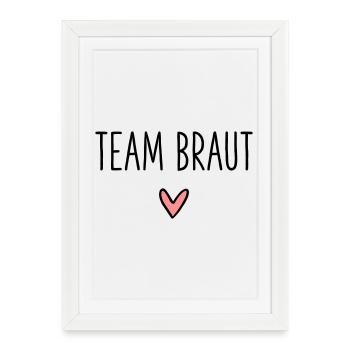Douche nuptiale équipe mariée coeur mariée partie - Affiche encadrée (27 × 37 cm) - blanc - Devant