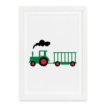 tracteur - Affiche encadrée (27 × 37 cm) - blanc - Devant