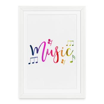 Design Coloré et Musique Vibrante - Affiche encadrée (27 × 37 cm) - blanc - Devant