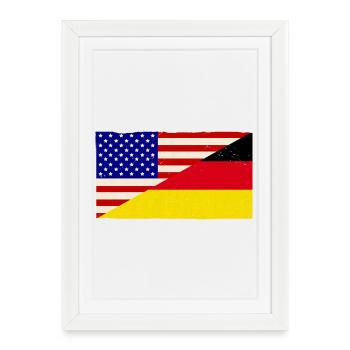 Germany and USA Vintage Flag - Framed poster (27 × 37 cm) - white - Front