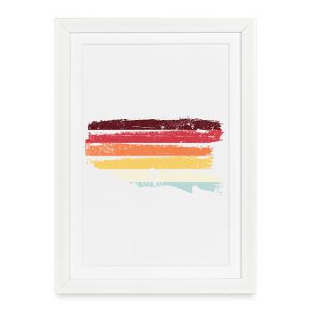 Promenade arc-en-ciel au coucher du soleil - Affiche encadrée (27 × 37 cm) - blanc - Devant