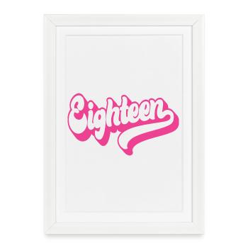 Dix-huit filles de 18e anniversaire Femmes 18 ans - Affiche encadrée (27 × 37 cm) - blanc - Devant