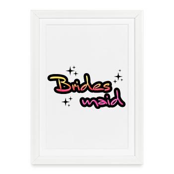 Bridesmaid enterrement de vie de garçon enterrement de vie de garçon équipe mariée - Affiche encadrée (27 × 37 cm) - blanc - Devant