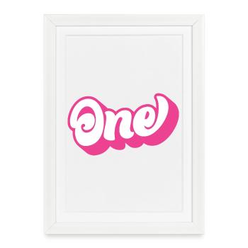 Un 1er anniversaire pour les filles de 1 an - Affiche encadrée (27 × 37 cm) - blanc - Devant