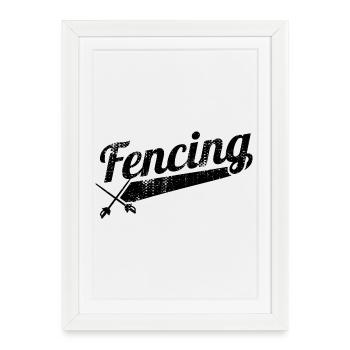 Escrime - Affiche encadrée (27 × 37 cm) - blanc - Devant