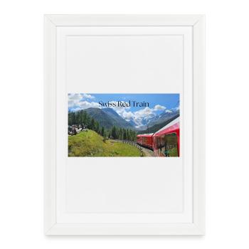 Swiss Red Train - Framed poster (27 × 37 cm) - white - Front