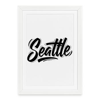 Seattle - Affiche encadrée (27 × 37 cm) - blanc - Devant