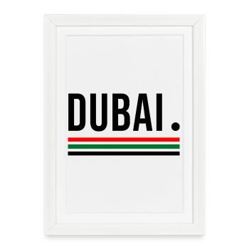 Dubaï – Chemise streetwear Skyline - Affiche encadrée (27 × 37 cm) - blanc - Devant