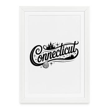 Connecticut - Souvenir USA State Design - Affiche encadrée (27 × 37 cm) - blanc - Devant