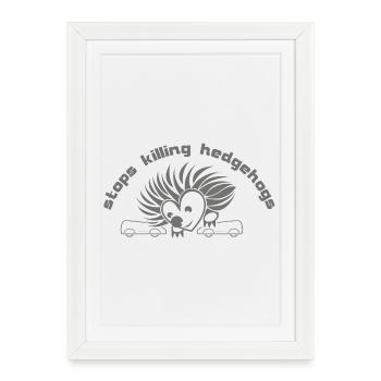 stoppt_das_Igel_toeten_002 - Affiche encadrée (27 × 37 cm) - blanc - Devant