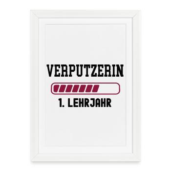 Apprentissage plâtrier 1ère année d’apprentissage apprentissage plâtrier - Affiche encadrée (27 × 37 cm) - blanc - Devant