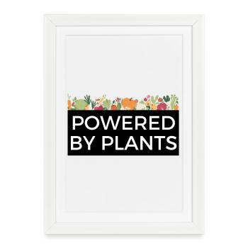 Propulsé par Plants Tee Design Veggie - Affiche encadrée (27 × 37 cm) - blanc - Devant