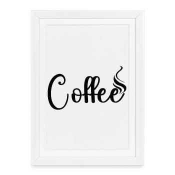 Coffee - Gerahmtes Poster (27 × 37 cm) - Weiß - Vorne
