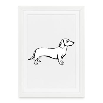 Dachshund Dog T-shirt Gift - Framed poster (27 × 37 cm) - white - Front