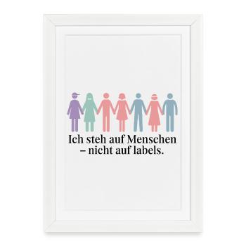 I like people – not labels - Framed poster (27 × 37 cm) - white - Front