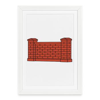 Brick Wall Urban Style - Framed poster (27 × 37 cm) - white - Front