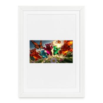 Gummy bear adventure in the spring light - Framed poster (27 × 37 cm) - white - Front