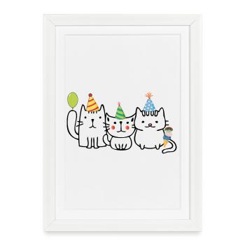 Anniversaire - Affiche encadrée (27 × 37 cm) - blanc - Devant