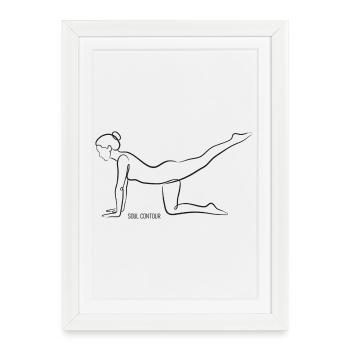 SOUL CONTOUR - Vyaghrasana - Framed poster (27 × 37 cm) - white - Front