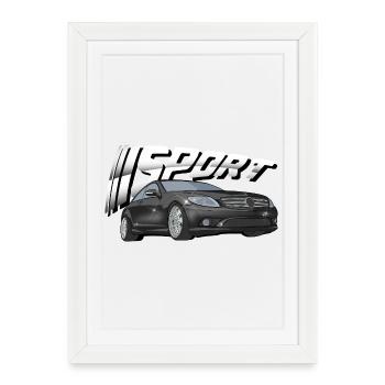 Black glossy sports car cls - Framed poster (27 × 37 cm) - white - Front