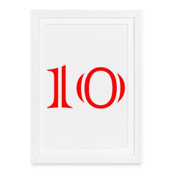 10. 10 YEARS. 10th ANNIVERSARY. 10 YEAR ANNIVERSARY. - Framed poster (27 × 37 cm) - white - Front