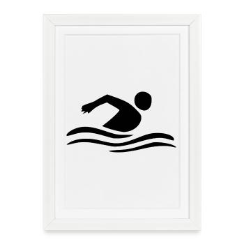 Swimming Swimmers - Framed poster (27 × 37 cm) - white - Front