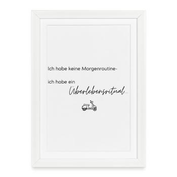 LIEBEVOLL Morgenroutine Roller - Gerahmtes Poster (27 × 37 cm) - Weiß - Vorne