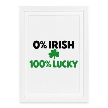 0 % irlandais, 100 % chanceux - Affiche encadrée (27 × 37 cm) - blanc - Devant