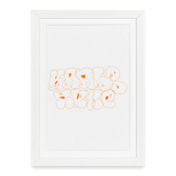 Orange Graffiti Karlsruhe Souvenir - Framed poster (27 × 37 cm) - white - Front