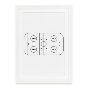 Hockey field - Framed poster (27 × 37 cm) - white - Front