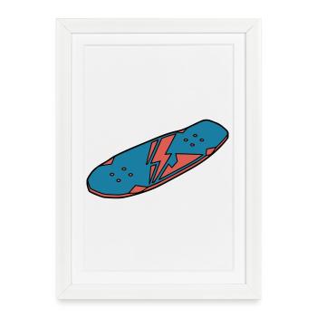 Skateboard Deck Urban Street - Framed poster (27 × 37 cm) - white - Front