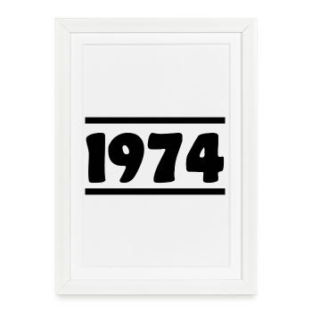 1974 Anniversaire 1974 - Affiche encadrée (27 × 37 cm) - blanc - Devant