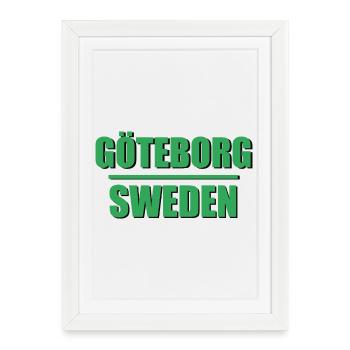 Gothenburg, Sweden, Typographic Power - Framed poster (27 × 37 cm) - white - Front