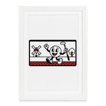 Minigolf Track Windmill Amusement Park Team - Framed poster (27 × 37 cm) - white - Front