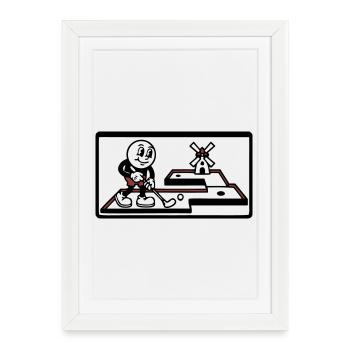 Minigolf Track Windmill Amusement Park Team - Framed poster (27 × 37 cm) - white - Front