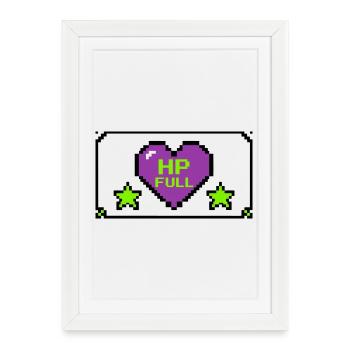 Graphique Pixel Heart Frame - Affiche encadrée (27 × 37 cm) - blanc - Devant