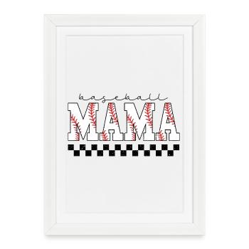 Baseball Mama Season - Framed poster (27 × 37 cm) - white - Front