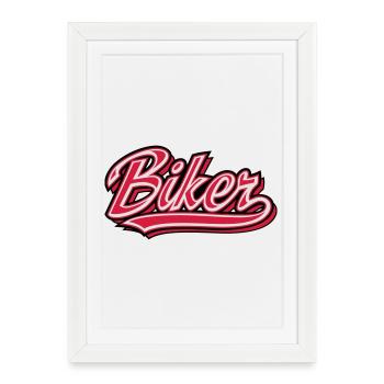 biker - Framed poster (27 × 37 cm) - white - Front