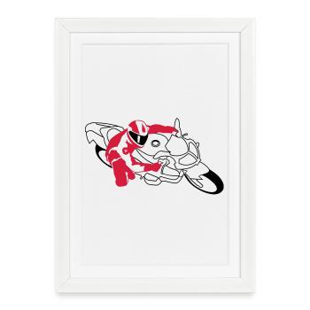 motorrad_2 - Affiche encadrée (27 × 37 cm) - blanc - Devant