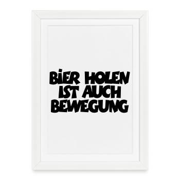 Get Beer is also movement - Framed poster (27 × 37 cm) - white - Front