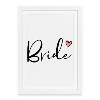 Bride heart hen party gift - Framed poster (27 × 37 cm) - white - Front