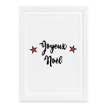 NOËL. JOYEUX NOËL. MERRY CHRISTMAS. PÈRE NOËL - Affiche encadrée (27 × 37 cm) - blanc - Devant