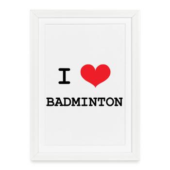 Badminton - Sport - Racket - Framed poster (27 × 37 cm) - white - Front