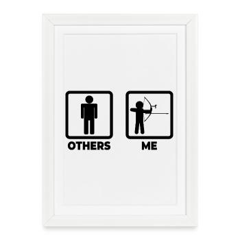 Archer drôle - Affiche encadrée (27 × 37 cm) - blanc - Devant