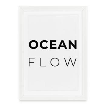 OCEAN FLOW - Minimalist Atlantic Design - Framed poster (27 × 37 cm) - white - Front
