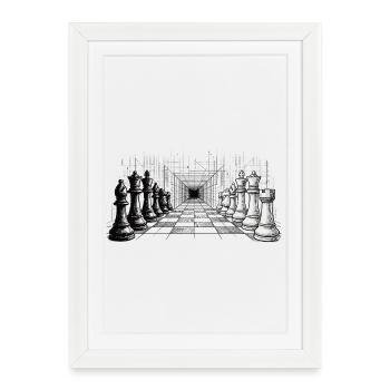 Chess Strategy – Endless Perspective - Framed poster (27 × 37 cm) - white - Front